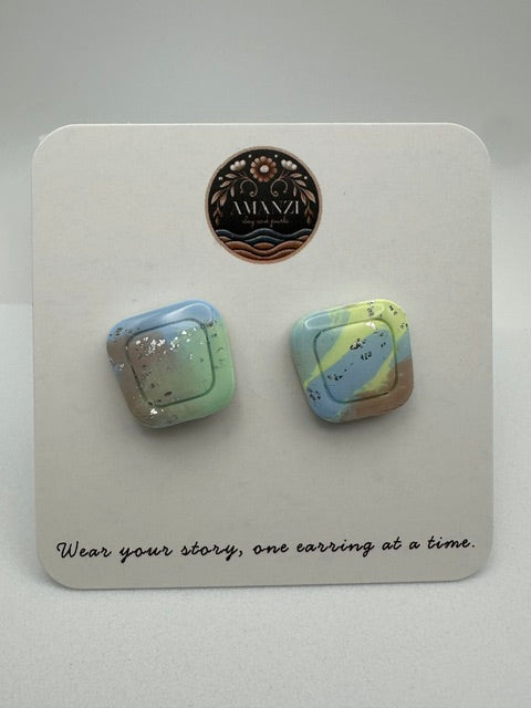 Beach Glass Studs