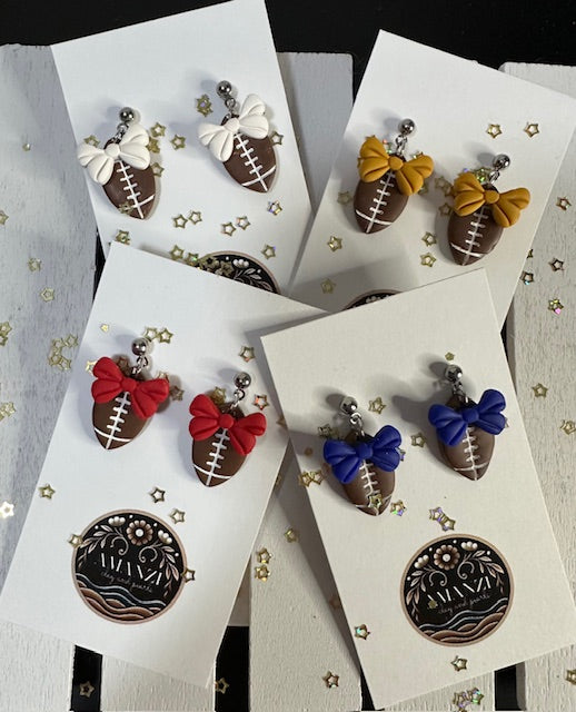 The Bow Game Football Earrings