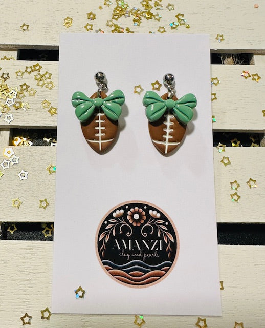 The Bow Game Football Earrings
